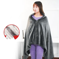 HKM-081619 Plush Heating Blanket for Comfortable Office Naps - 150cm x 85cm, Grey Double-Sided Coral Velvet