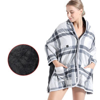HKM-081619 Plush Heating Blanket for Comfortable Office Naps - 150cm x 85cm, Grey Double-Sided Coral Velvet