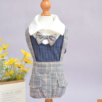 HKM-081747 Small Cotton Dog Shirt in Orange and Dark Blue, Sizes S to 2XL