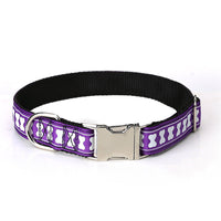 HKM-082003 Adjustable Nylon Collar with Stripes in Multiple Colors