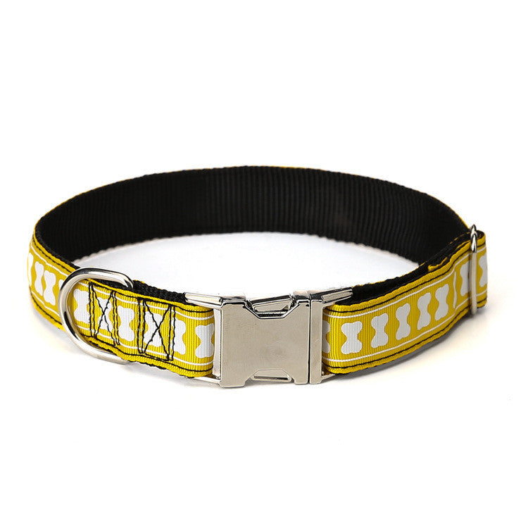 HKM-082003 Adjustable Nylon Collar with Stripes in Multiple Colors