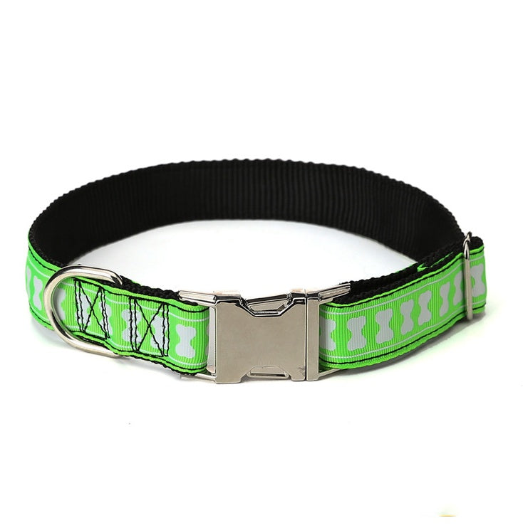 HKM-082003 Adjustable Nylon Collar with Stripes in Multiple Colors