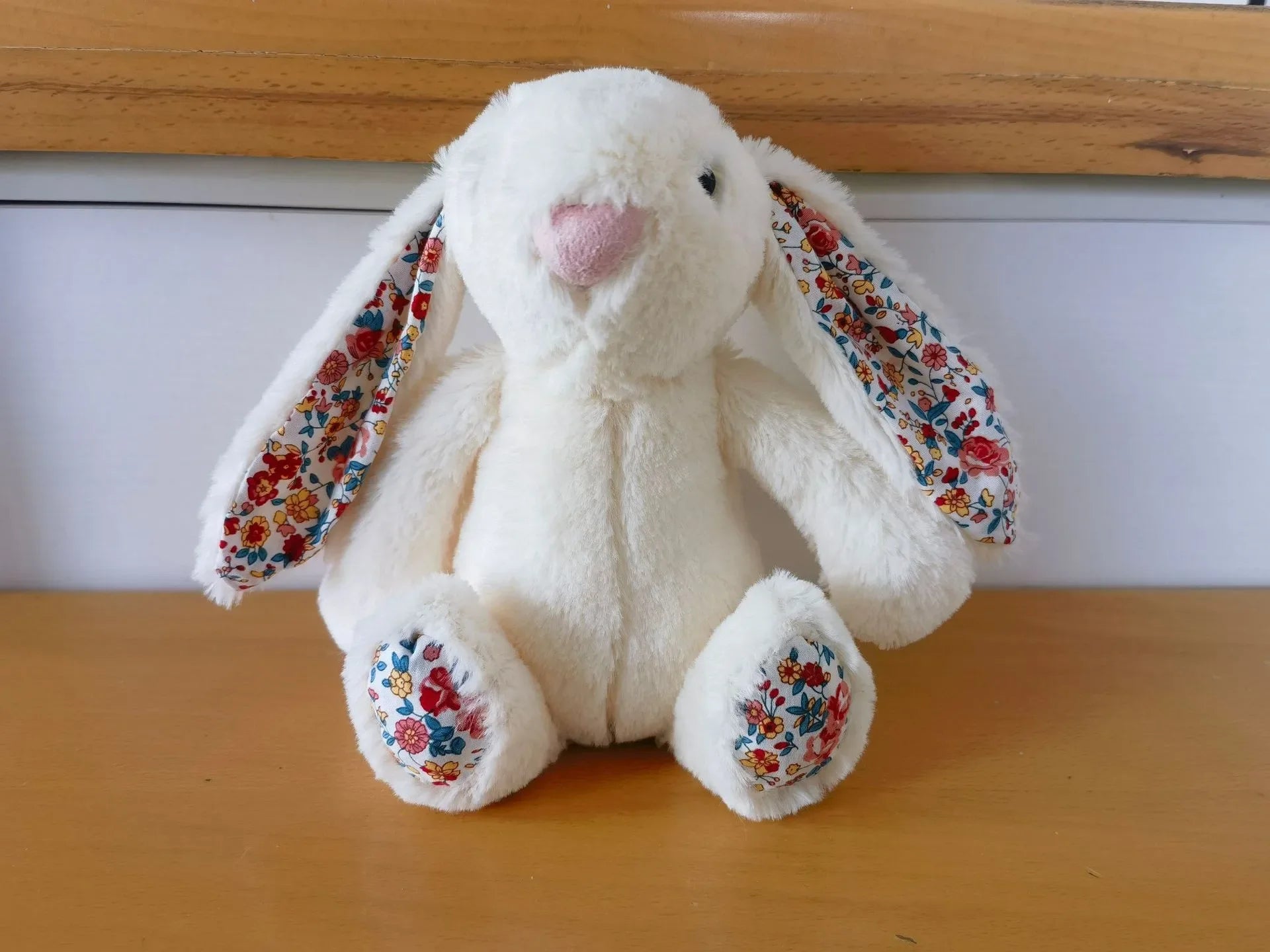 HKM-082131 Kawaii Plush Easter Rabbit Doll - Fluffy Bunny with Long Ears, Perfect for Kids and Gifts