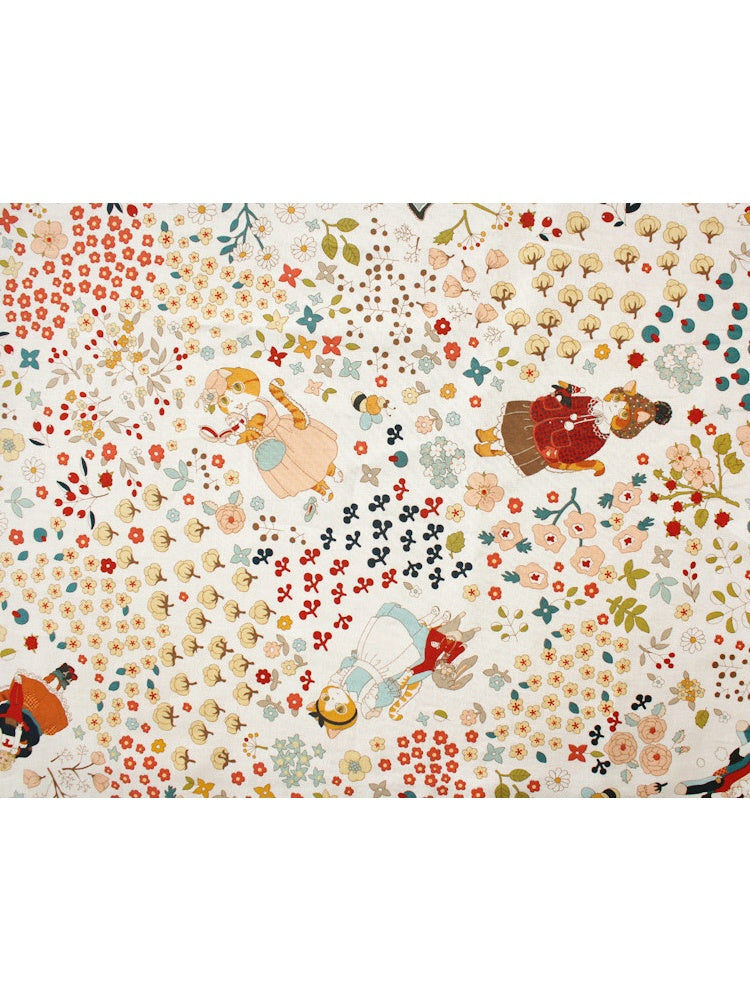 HKM-082131 Latte Cat 20's Cotton Fabric - Eco-Friendly Printing and Dyeing, 45cm x 110cm