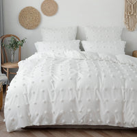 HKM-082131 Solid Color Cut Flowers Three-Piece Home Textile Set for 1.5m Bed