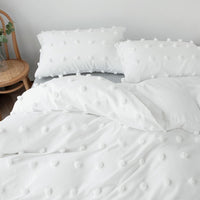 HKM-082131 Solid Color Cut Flowers Three-Piece Home Textile Set for 1.5m Bed