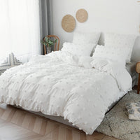 HKM-082131 Solid Color Cut Flowers Three-Piece Home Textile Set for 1.5m Bed