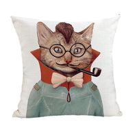 HKM-082195 Peach Skin Plush Cartoon Animal Head Throw Pillow Cover - 45x45cm Linen Decor