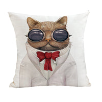 HKM-082195 Peach Skin Plush Cartoon Animal Head Throw Pillow Cover - 45x45cm Linen Decor