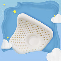 HKM-082259 Baby Natural Latex Shaping Pillow for Anti-Deviation Support, Milky White, 28x24x3-4CM