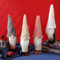 HKM-082259 Christmas Faceless Old Man Doll Wine Bottle Cover Set in Multiple Colors