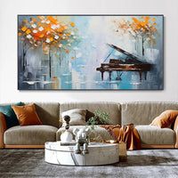 HKM-082387 Handmade Oil Painting of Abstract Landscape on Canvas for Home and Office Decor