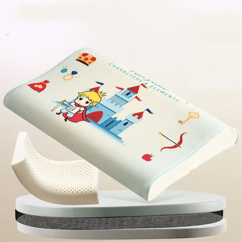 HKM-082451 Natural Cotton Toddler Sleep Pillow with Latex Filling - 50x30x7/9cm