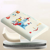 HKM-082451 Natural Cotton Toddler Sleep Pillow with Latex Filling - 50x30x7/9cm