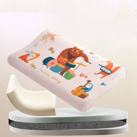HKM-082451 Natural Cotton Toddler Sleep Pillow with Latex Filling - 50x30x7/9cm