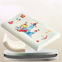 HKM-082451 Natural Cotton Toddler Sleep Pillow with Latex Filling - 50x30x7/9cm