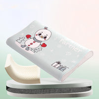HKM-082451 Natural Cotton Toddler Sleep Pillow with Latex Filling - 50x30x7/9cm
