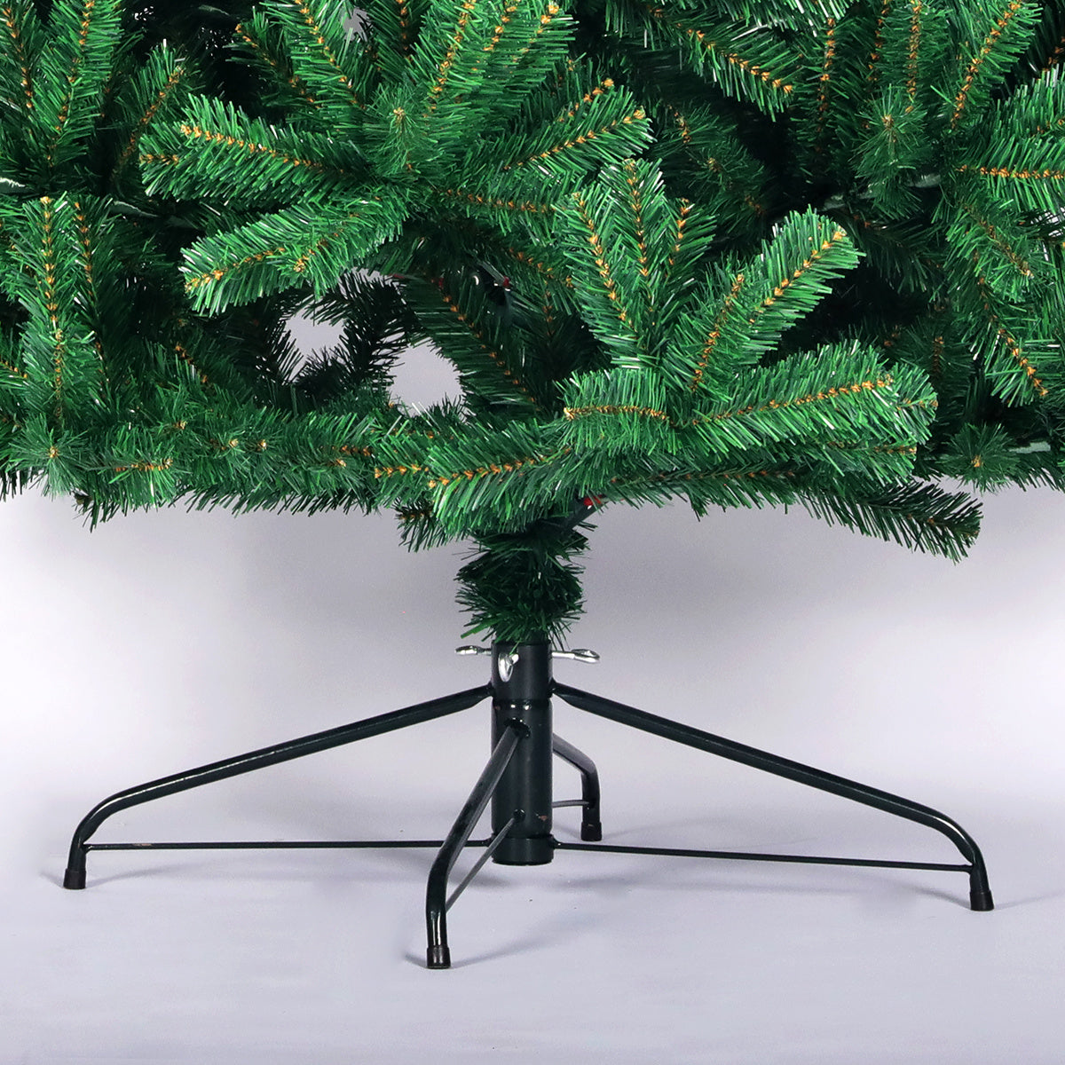 HKM-082579 7.5 Foot Artificial Spruce PVC Christmas Tree with Collapsible Metal Stand, Unlit, Green