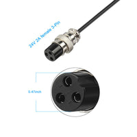 HKM-082643 Portable 48W Electric Vehicle Power Adapter with Female 3-Pin Inline Connection - Black