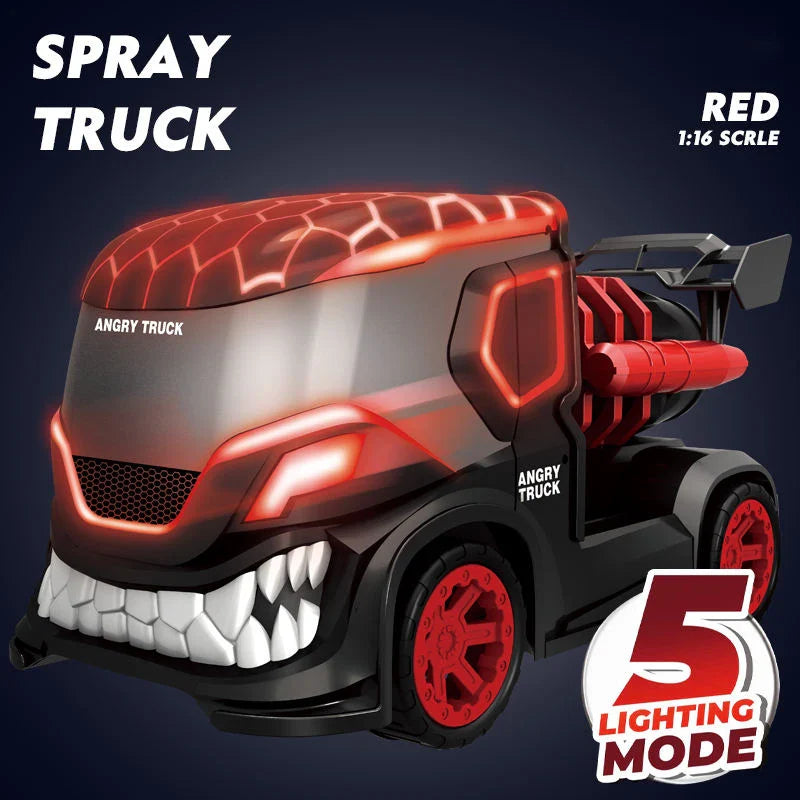 HKM-082707 Grimace Angry Remote Control Spray Truck Toy with Light - 6 Channels, Indoor/Outdoor Use, for Ages 5 and Up