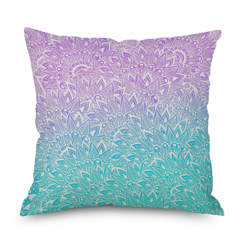 HKM-082835 Geometric Print Linen Cushion Cover - Modern and Simple Design, 45x45CM