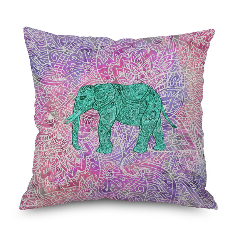 HKM-082835 Geometric Print Linen Cushion Cover - Modern and Simple Design, 45x45CM