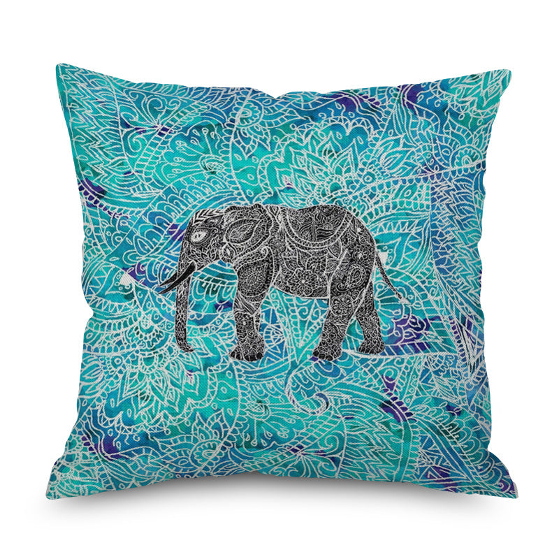 HKM-082835 Geometric Print Linen Cushion Cover - Modern and Simple Design, 45x45CM