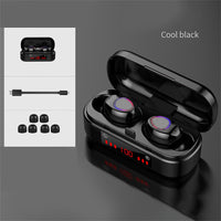 HKM-082835 Wireless Bluetooth 5.0 Touch Headset with Battery Display - Mini Binaural Stereo Earplugs