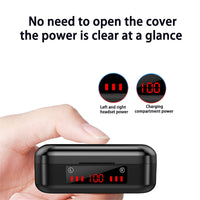 HKM-082835 Wireless Bluetooth 5.0 Touch Headset with Battery Display - Mini Binaural Stereo Earplugs