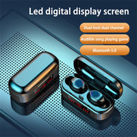 HKM-082835 Wireless Bluetooth 5.0 Touch Headset with Battery Display - Mini Binaural Stereo Earplugs