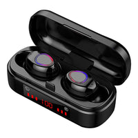 HKM-082835 Wireless Bluetooth 5.0 Touch Headset with Battery Display - Mini Binaural Stereo Earplugs