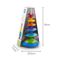 HKM-083027 Rainbow Spinning Wheel Stacking Tower Toy for Babies – Educational Sensory Balance Training for Ages 18 Months and Up