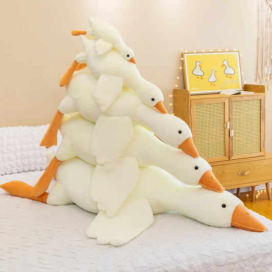 KTX-083283 Big White Goose Plush Toy - Soft Stuffed Animal Pillow for Kids, 50-190cm in Height, Ideal Gift for All Ages