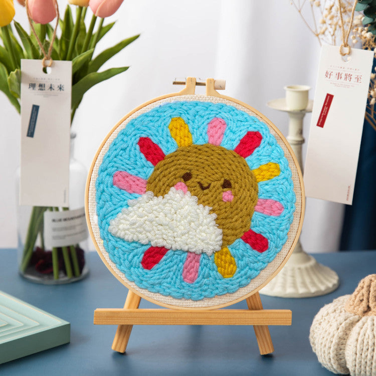 HKM-083283 DIY Cartoon-Themed Woolen Thread Embroidery Kit for Relaxation and Creativity