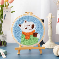 HKM-083283 DIY Cartoon-Themed Woolen Thread Embroidery Kit for Relaxation and Creativity