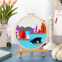 HKM-083283 DIY Cartoon-Themed Woolen Thread Embroidery Kit for Relaxation and Creativity
