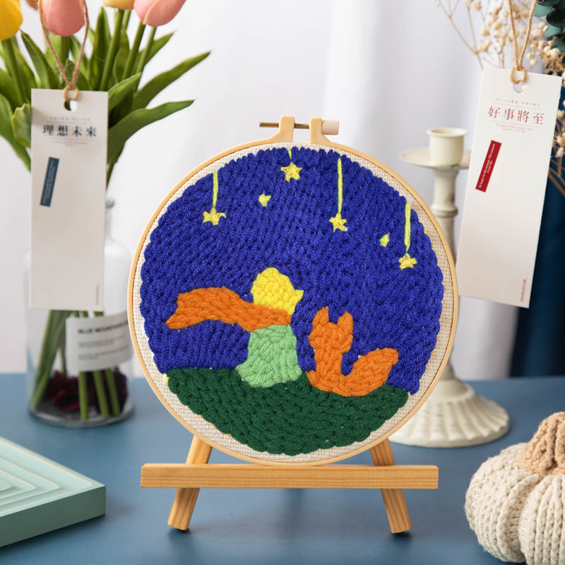 HKM-083283 DIY Cartoon-Themed Woolen Thread Embroidery Kit for Relaxation and Creativity