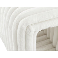 HKM-083603 Corduroy Ottoman Storage Bench with Cat Nest for Living Room, Entryway, and Bedroom
