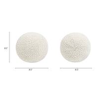 HKM-083603 Whimsical 12-Inch Round Boucle Faux-Sheepskin Decorative Throw Pillow