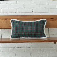 HKM-083731 Christmas Green Plaid Polyester-Cotton Canvas Pillow Cover