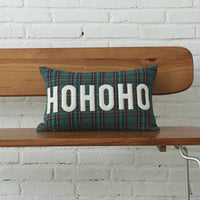 HKM-083731 Christmas Green Plaid Polyester-Cotton Canvas Pillow Cover