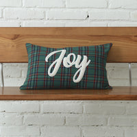 HKM-083731 Christmas Green Plaid Polyester-Cotton Canvas Pillow Cover