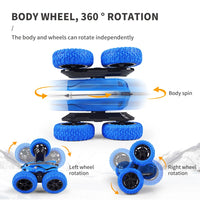 HKM-083859 Double-Sided 360° Rotation Stunt RC Car with Rechargeable Remote Control - Indoor/Outdoor Fun