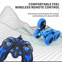 HKM-083859 Double-Sided 360° Rotation Stunt RC Car with Rechargeable Remote Control - Indoor/Outdoor Fun
