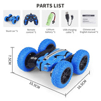 HKM-083859 Double-Sided 360° Rotation Stunt RC Car with Rechargeable Remote Control - Indoor/Outdoor Fun