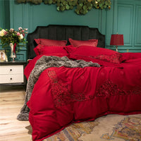 HKM-083923 Egyptian Cotton 60s Bedding Set - Includes Queen & King Size Options with Embroidery