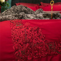 HKM-083923 Egyptian Cotton 60s Bedding Set - Includes Queen & King Size Options with Embroidery