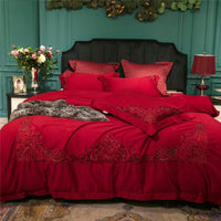 HKM-083923 Egyptian Cotton 60s Bedding Set - Includes Queen & King Size Options with Embroidery