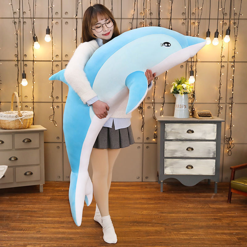 HKM-083923 Soft and Cuddly Plush Dolphin Toy in Color Box
