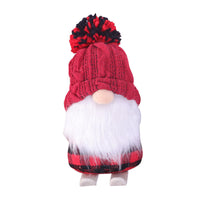 HKM-084051 Skiing Doll Christmas Ornaments Set - Cloth Decorations in Red & Gray